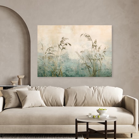 Obraz nowoczesny beżowy do salonu sypialni biura kuchni Trawy i rośliny w stylu boho 60x40