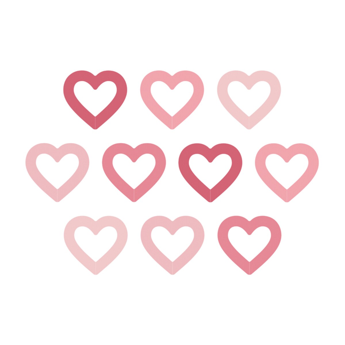 Znaczniki na kieliszki Serca, 6.5x6 cm, mix (1 op. / 10 szt.)