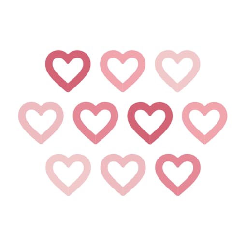 Znaczniki na kieliszki Serca, 6.5x6 cm, mix (1 op. / 10 szt.)