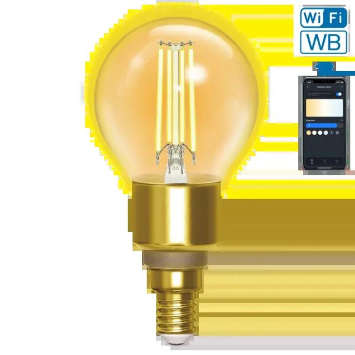 inteligentna żarówka wb g45 e14 wi-fi (bursztynowa)