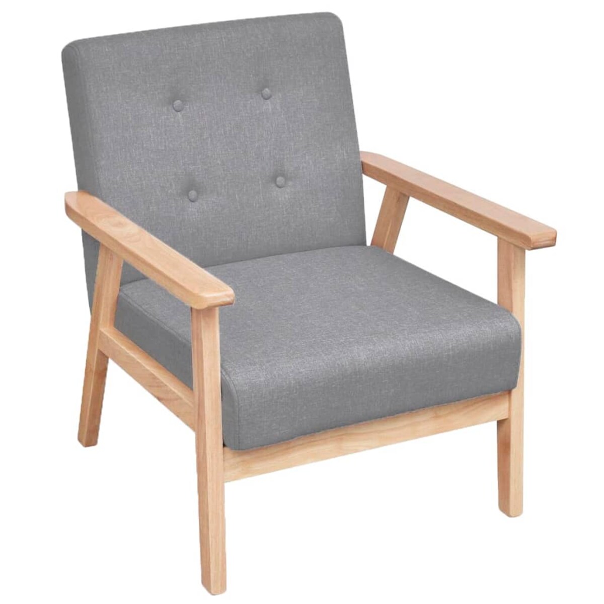 vidaXL Zestaw wypoczynkowy: sofa i fotel, materiałowy, jasnoszary