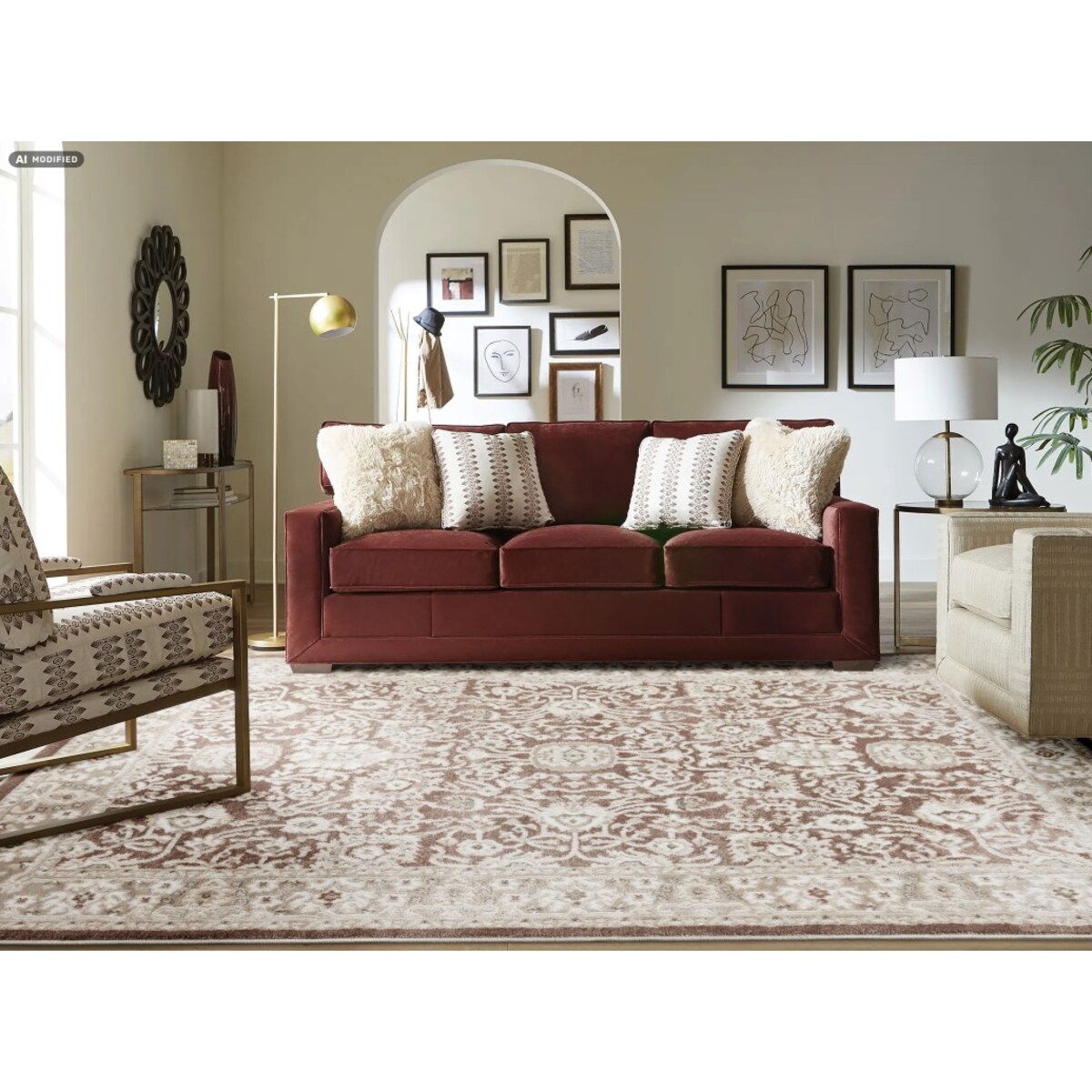 Dywan Multidecor Patana 120x170cm klasyk bordowy, cena za 1 szt.