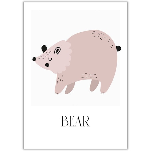 plakat zwierzaki z lasu bear 21x30 cm