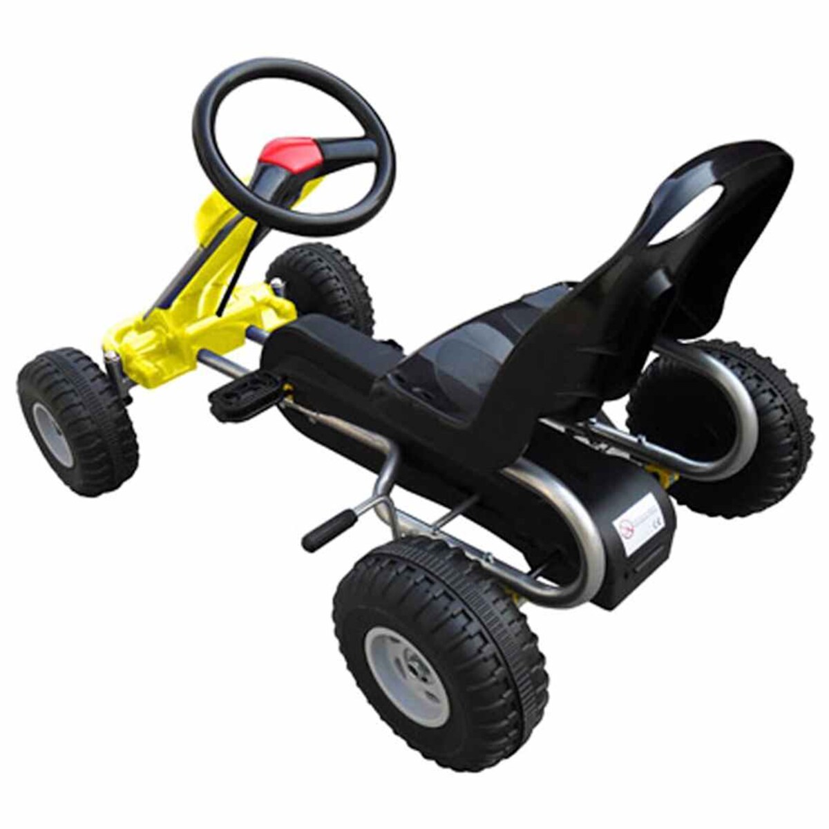 vidaXL Gokart z pedałami, żółty