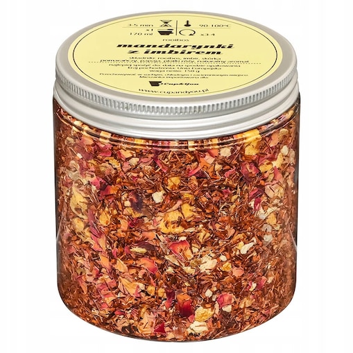 Herbata Rooibos MANDARYNKI Z IMBIREM o smaku mandarynkowo imbirowym Cup&You - herbata liściasta sypana mieszanka napar susz - gotowa na prezent upominek