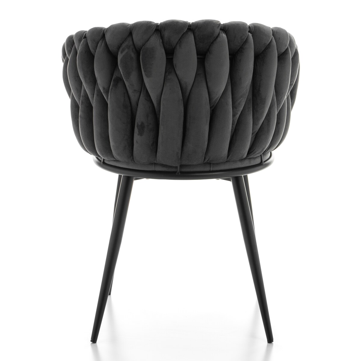 Krzesło tapicerowane plecione glamour salon welurowe LATINA szara