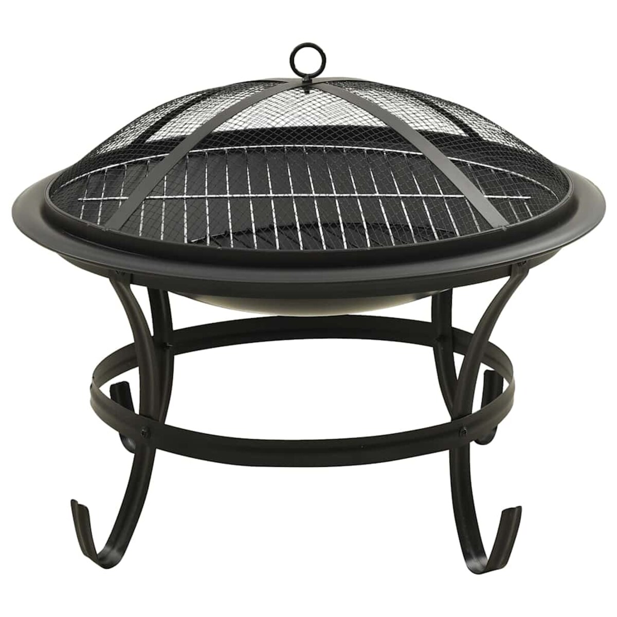 vidaXL Palenisko i grill 2-w-1, z pogrzebaczem, 56x56x49 cm, stal