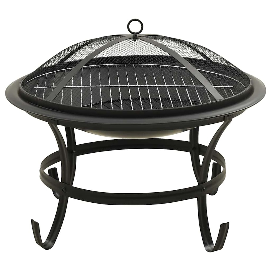 vidaXL Palenisko i grill 2-w-1, z pogrzebaczem, 56x56x49 cm, stal