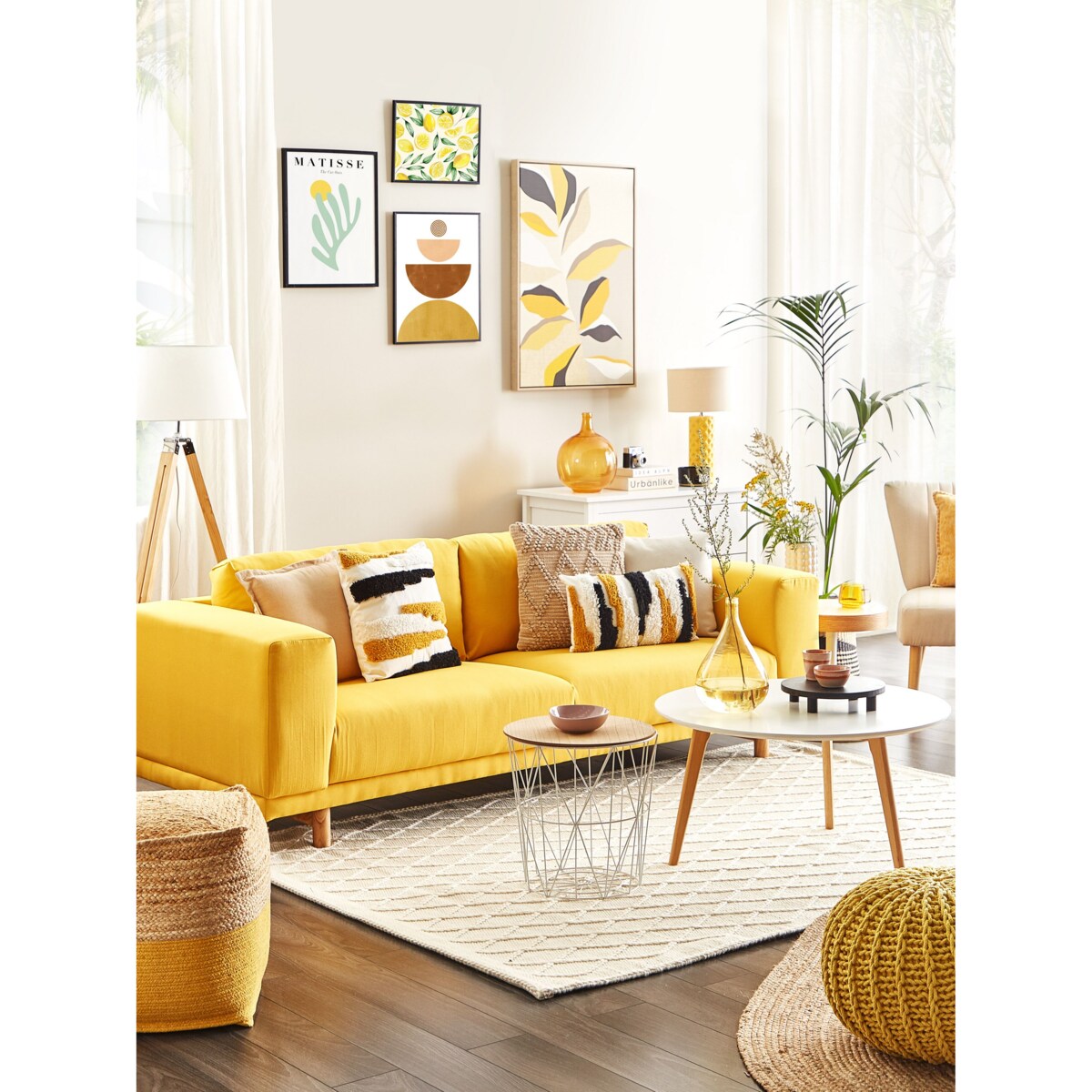 Lampa stołowa ceramiczna żółta BALONNE