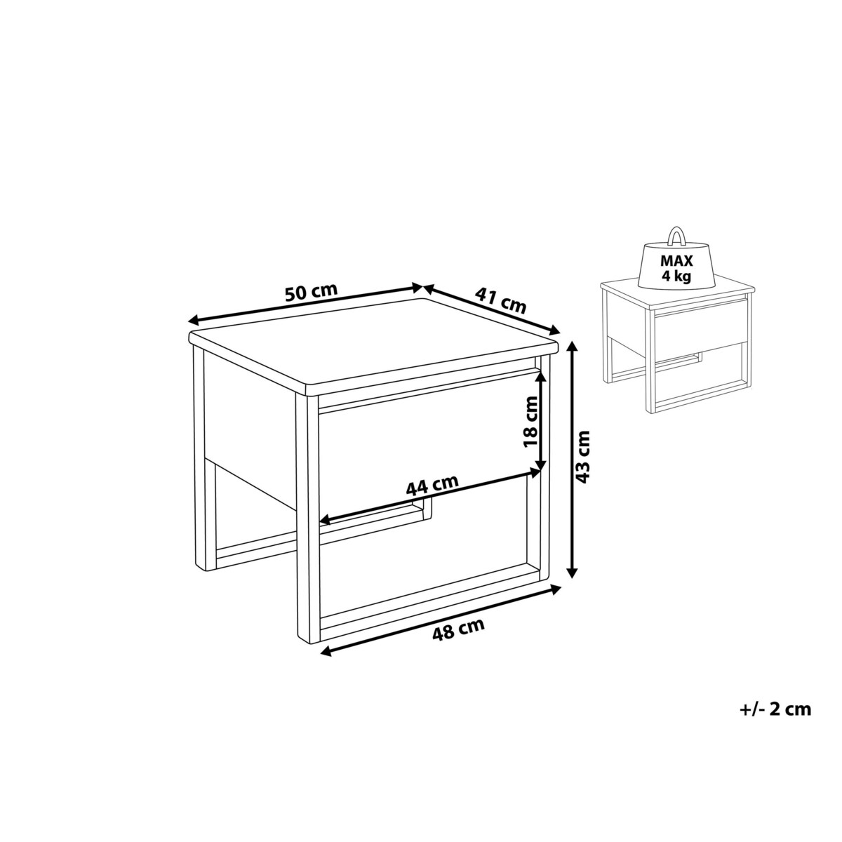 Szafka nocna drewniana biała GIULIA