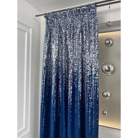 zasłona welurowa srebrny deszcz 140x270 cm