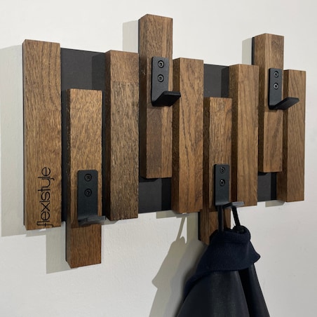 Wieszak ścienny na ubrania Lamele Mini 40cm brązowy