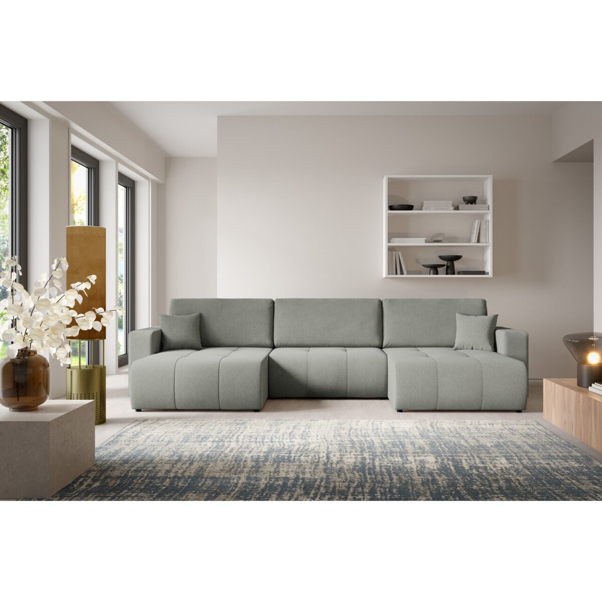 Narożnik MOLINIO U z funkcją spania Kolor: Wind 89