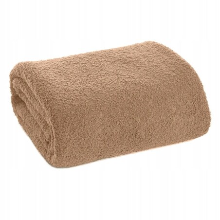 Koc Narzuta Pled 170 x 210 Eurofirany Bukla Beżowa 260 gsm Szetland Baranek