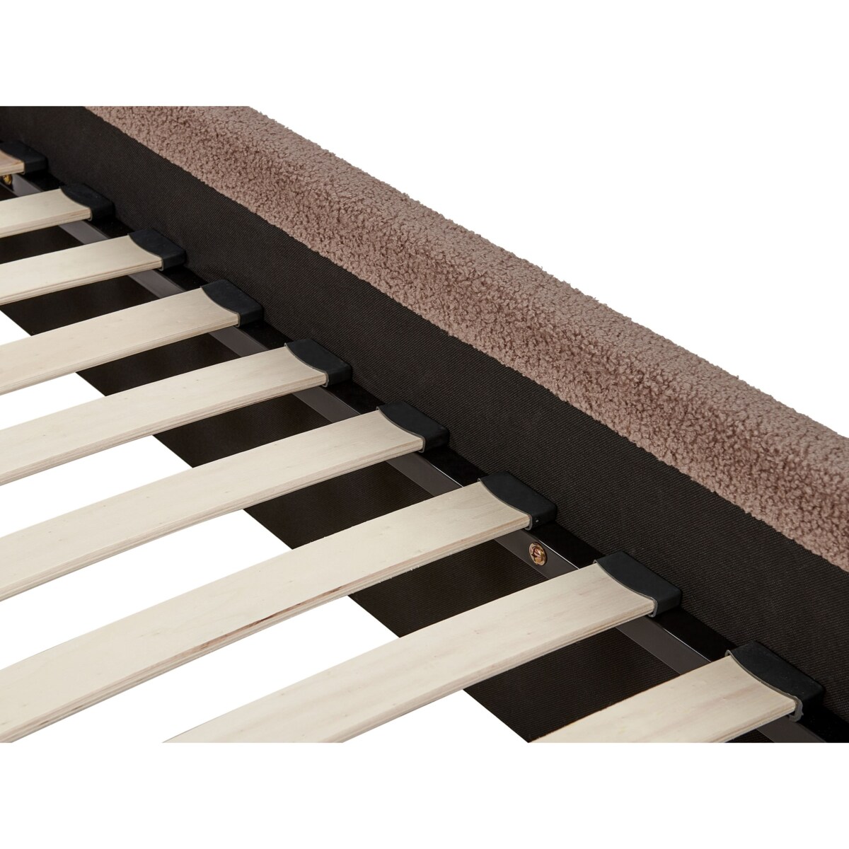 Łóżko boucle 180 x 200 cm brązowe VALOGNES