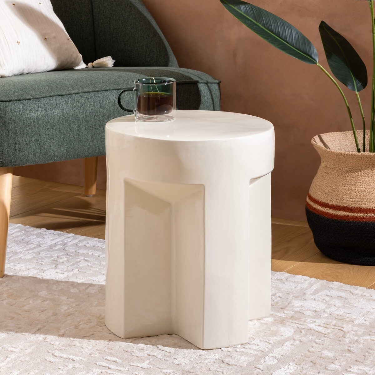 Stolik pomocniczy kamionka kremowy Tananei