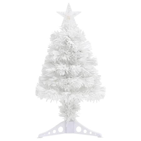 vidaXL Sztuczna choinka z lampkami, biała, 64 cm, włókno optyczne