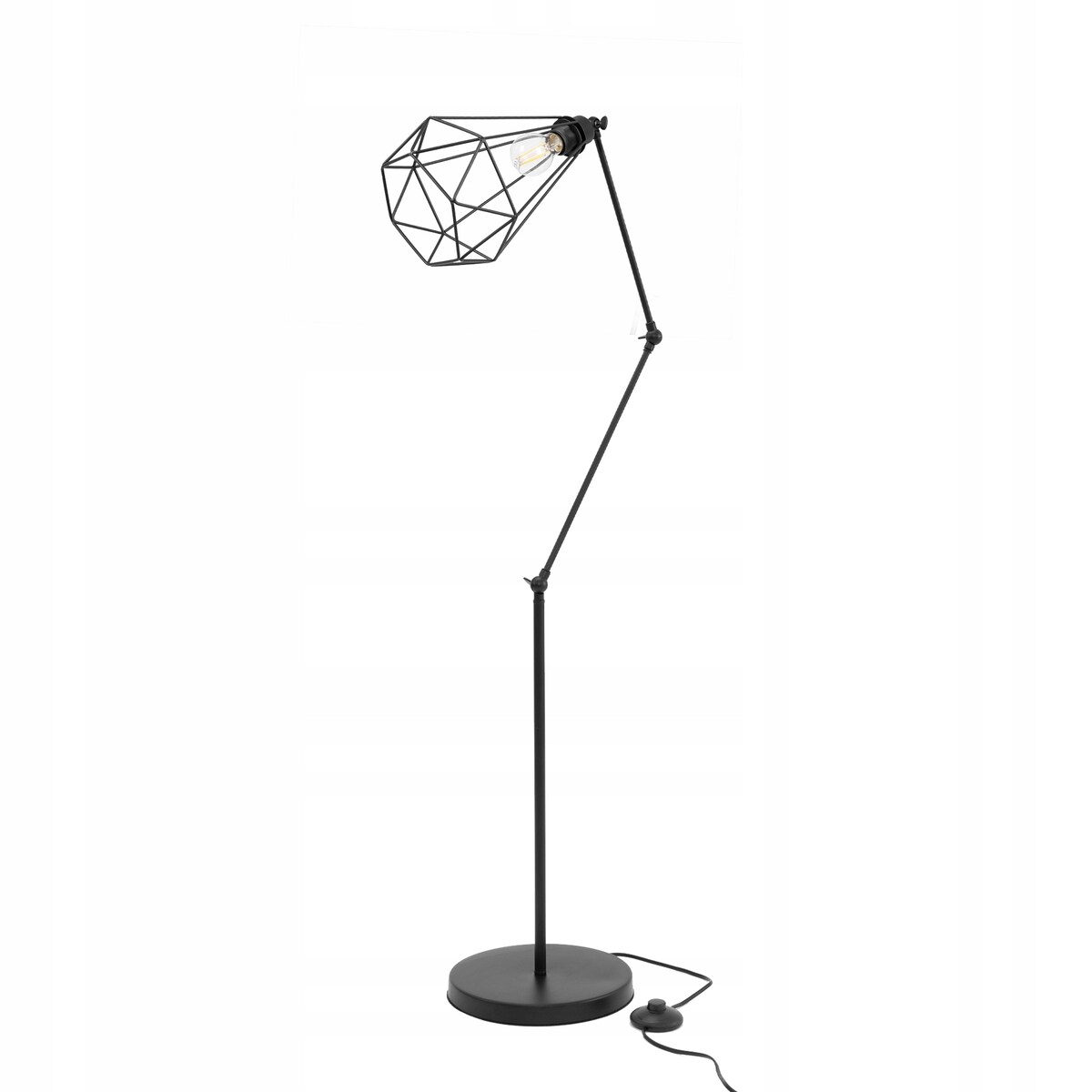 Lampa Stojąca Podłogowa Black Loft Czarna Reno