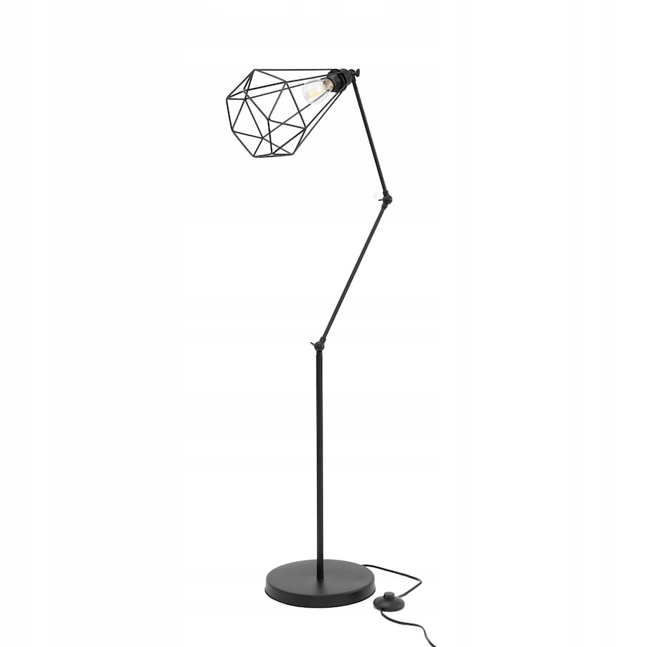Lampa Stojąca Podłogowa Black Loft Czarna Reno
