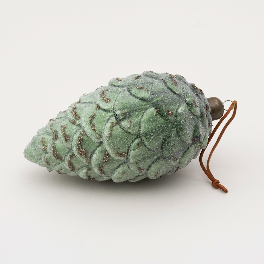 Bombka Frosted Pinecone 18 cm boże narodzenie, święta, świąteczne, zielony, 9x18 cm
