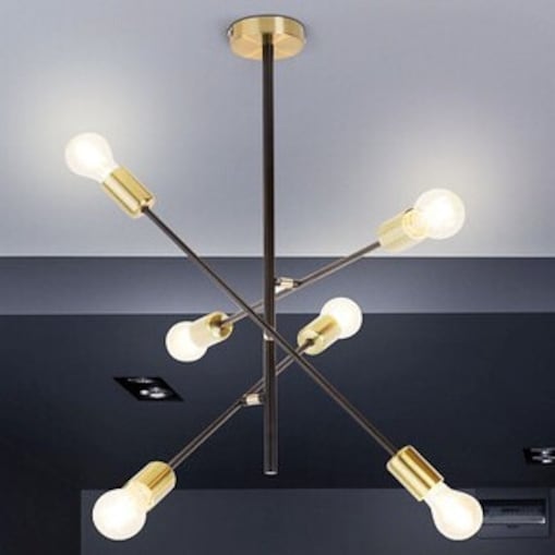 Industrialna LAMPA sufitowa LANNY 2104 Rabalux metalowa OPRAWA pręty molekuły sticks czarne złote