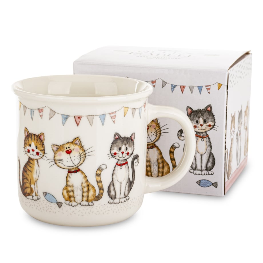 Kubek porcelanowy 400 ml 3 koty 9x13x9,5 cm GATTINI-3