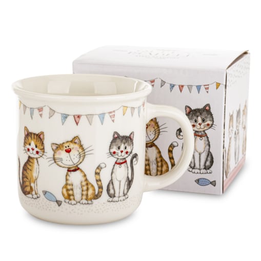 Kubek porcelanowy 400 ml 3 koty 9x13x9,5 cm GATTINI-3
