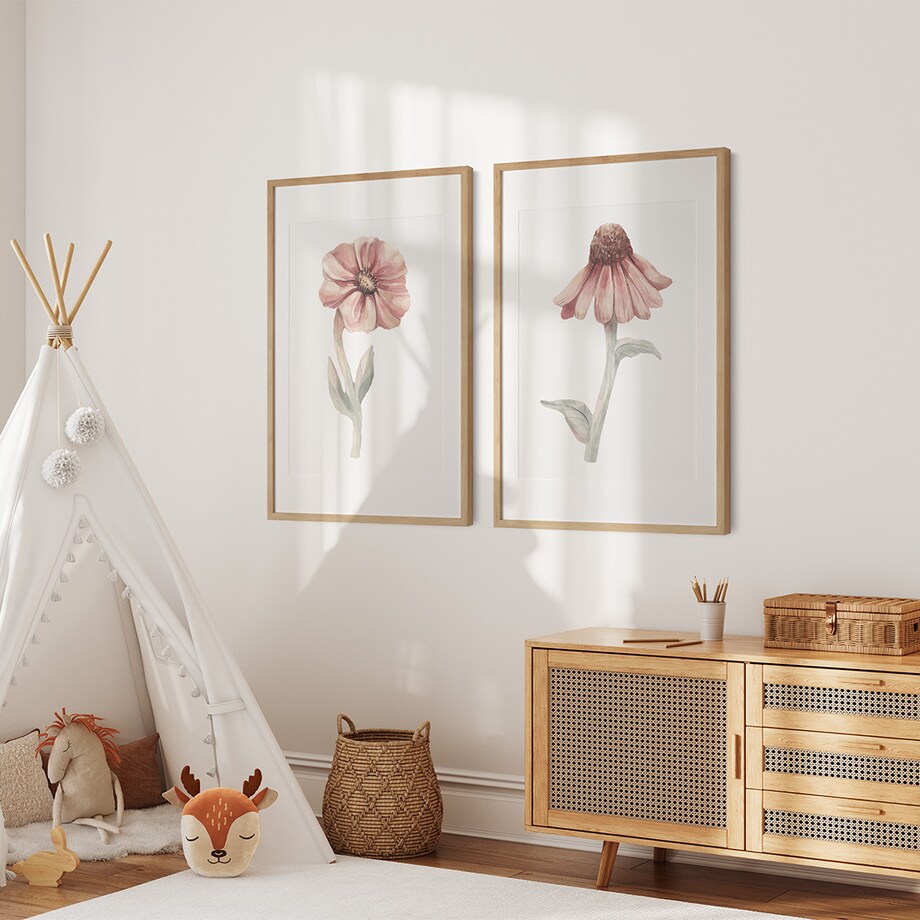 2 x plakat dla dzieci | kwiaty zestaw 1 50x70
