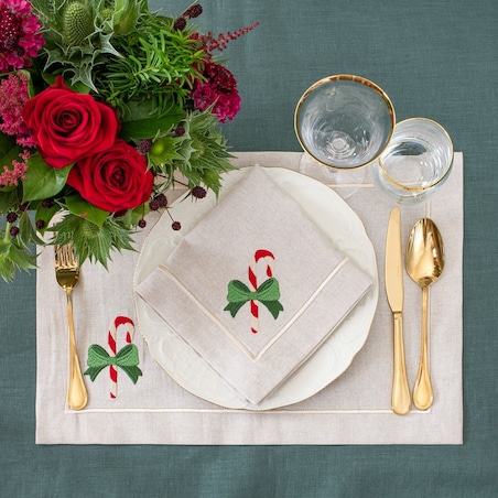 Podkładki Candy Cane Joyful Christmas Mirha – komplet 6 szt.