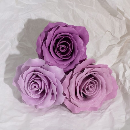 BOX pudełko z KWIATAMI MYDLANYMI 25szt RÓŻA 5 warstwowa odcienie fioletu