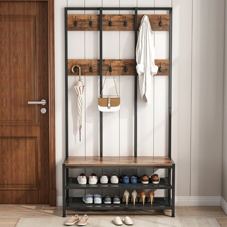 Wieszak industrialny na ubrania buty stojak loft garderoba szafa siedzisko