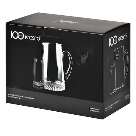 Komplet do Wody Soku z Tłoczonym Dnem Fjord 4+1 Krosno Zestaw Szklany