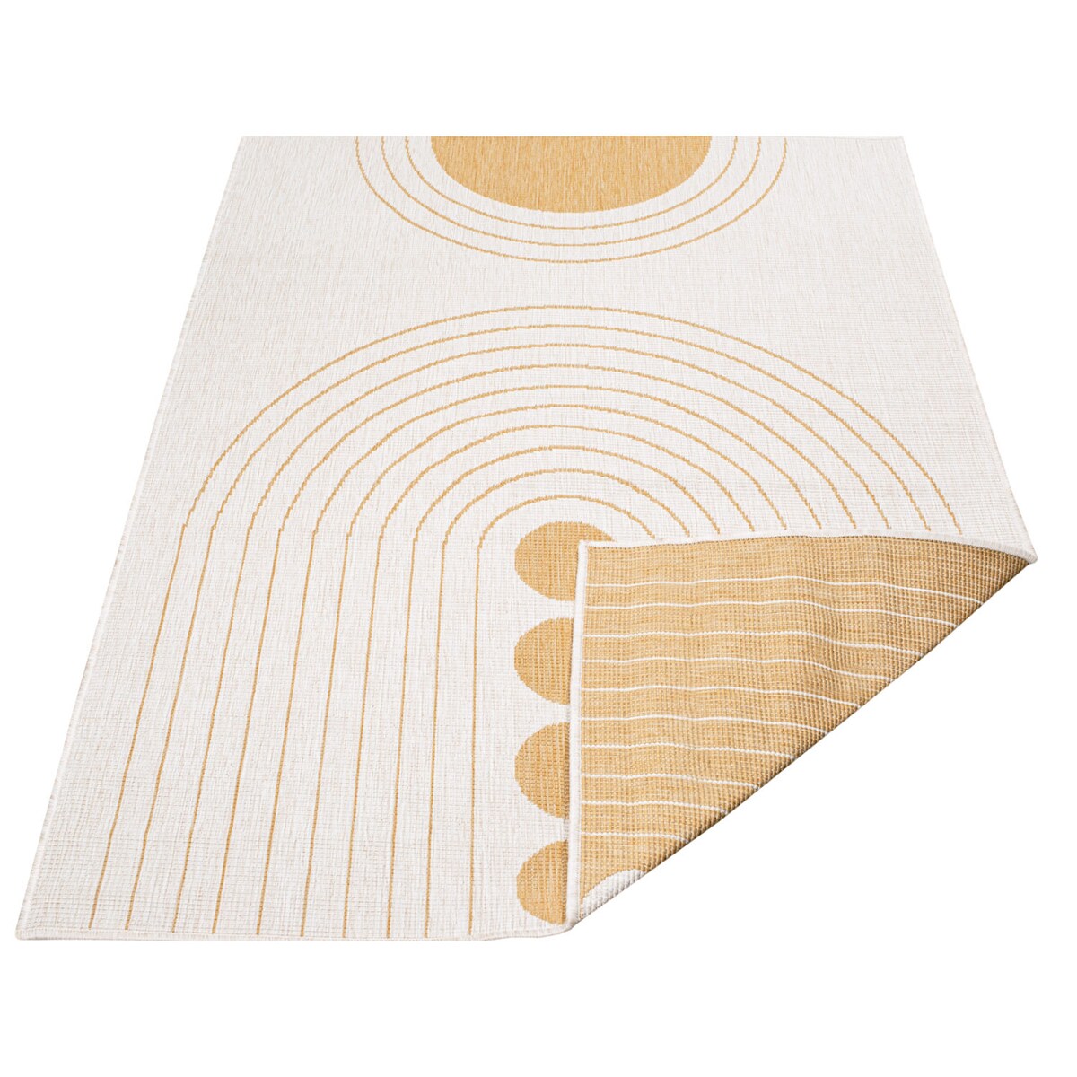 Funkcjonalny dywan na zewnątrz i do wnętrz, dwustronny DUO 57390 Ochre 80x150