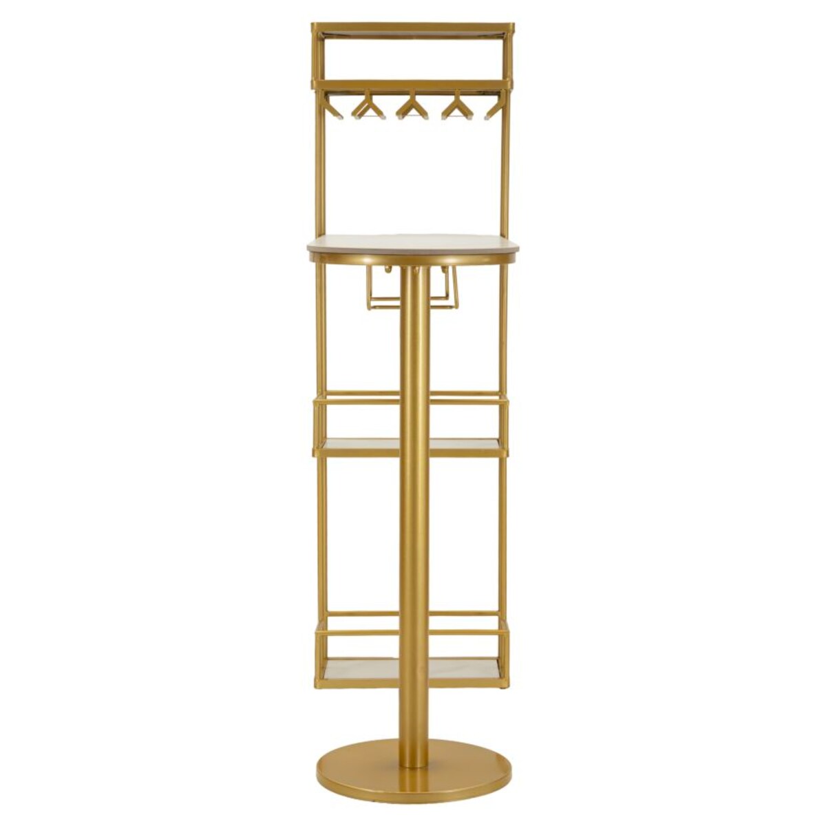 Mebel barowy Luxy, kolor złoty i biały, metal i sztuczny marmur, 120 x 45 x 150 cm, Mauro Ferretti