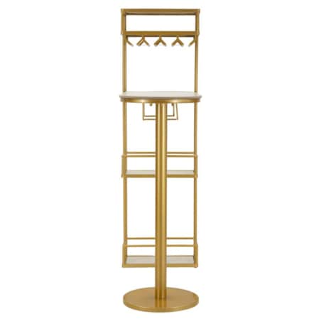 Mebel barowy Luxy, kolor złoty i biały, metal i sztuczny marmur, 120 x 45 x 150 cm, Mauro Ferretti