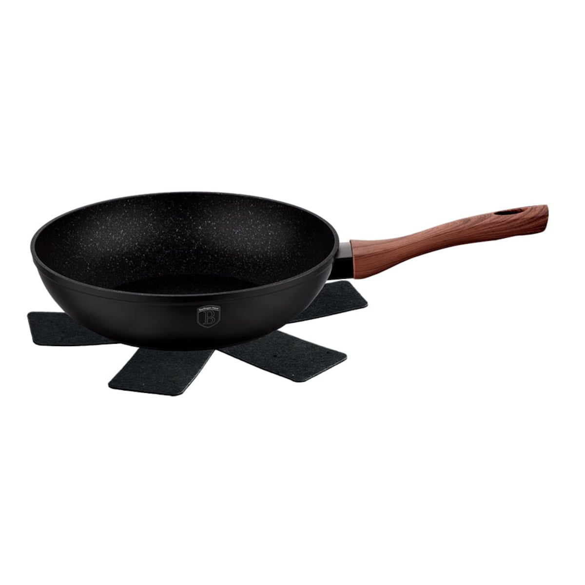 Wok z powłoką granitową 28cm 3.2L BERLINGER HAUS Ebony Rosewood