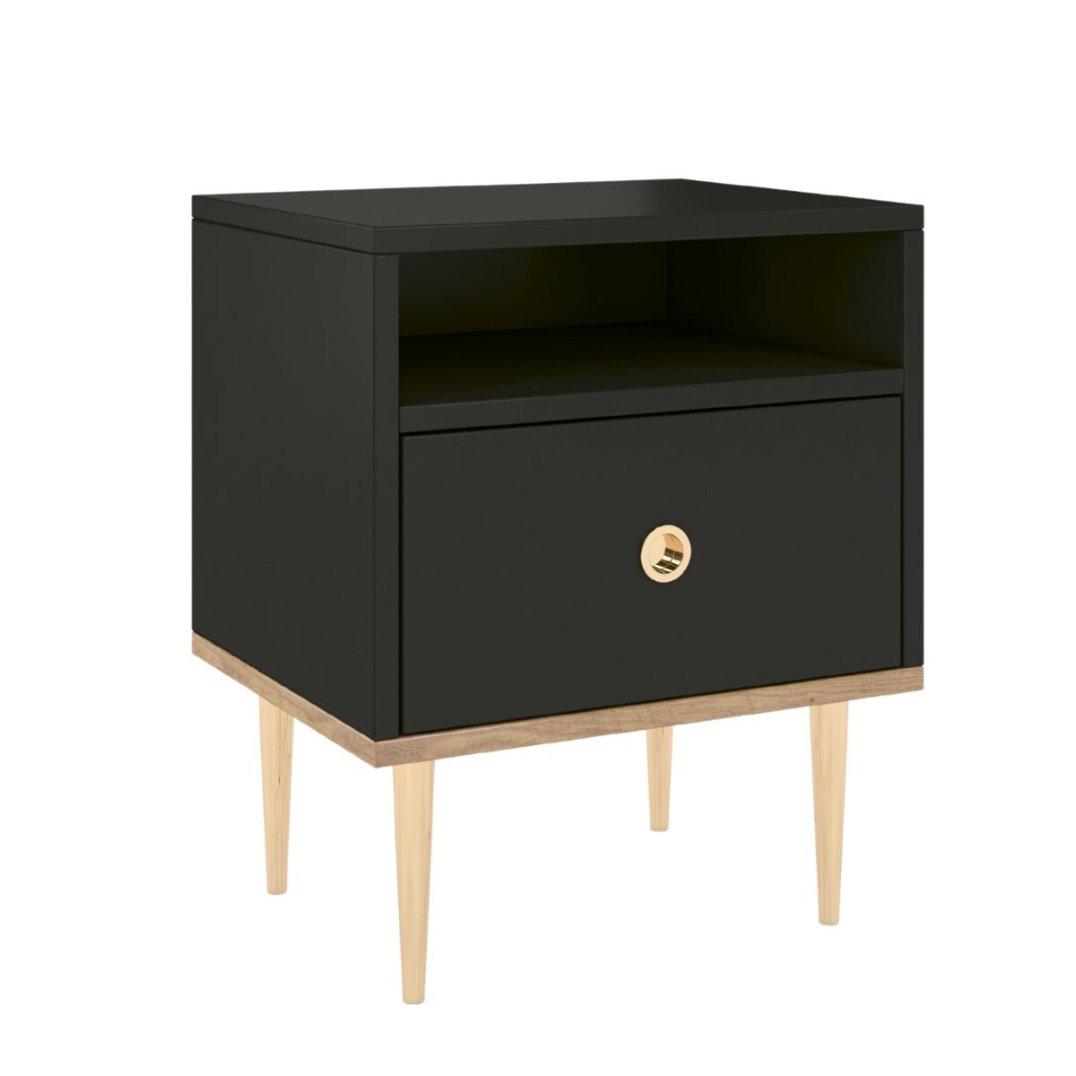 Czarna nowoczesna szafka nocna Skandica HARMONI