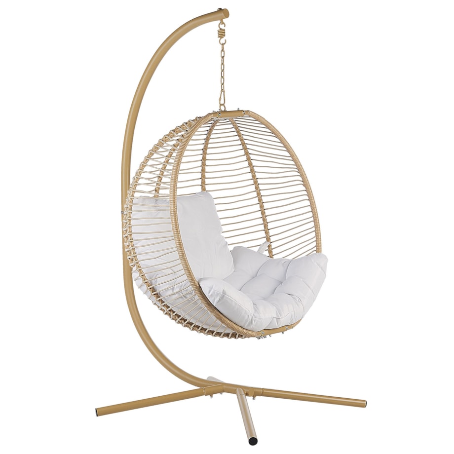 Fotel wiszący ze stojakiem ARCO Metal Beżowy