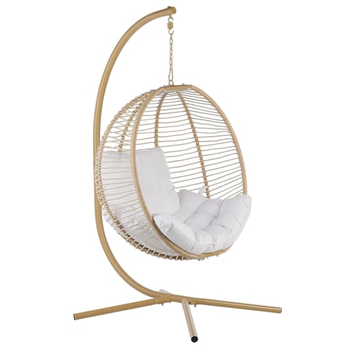 Fotel wiszący ze stojakiem ARCO Metal Beżowy