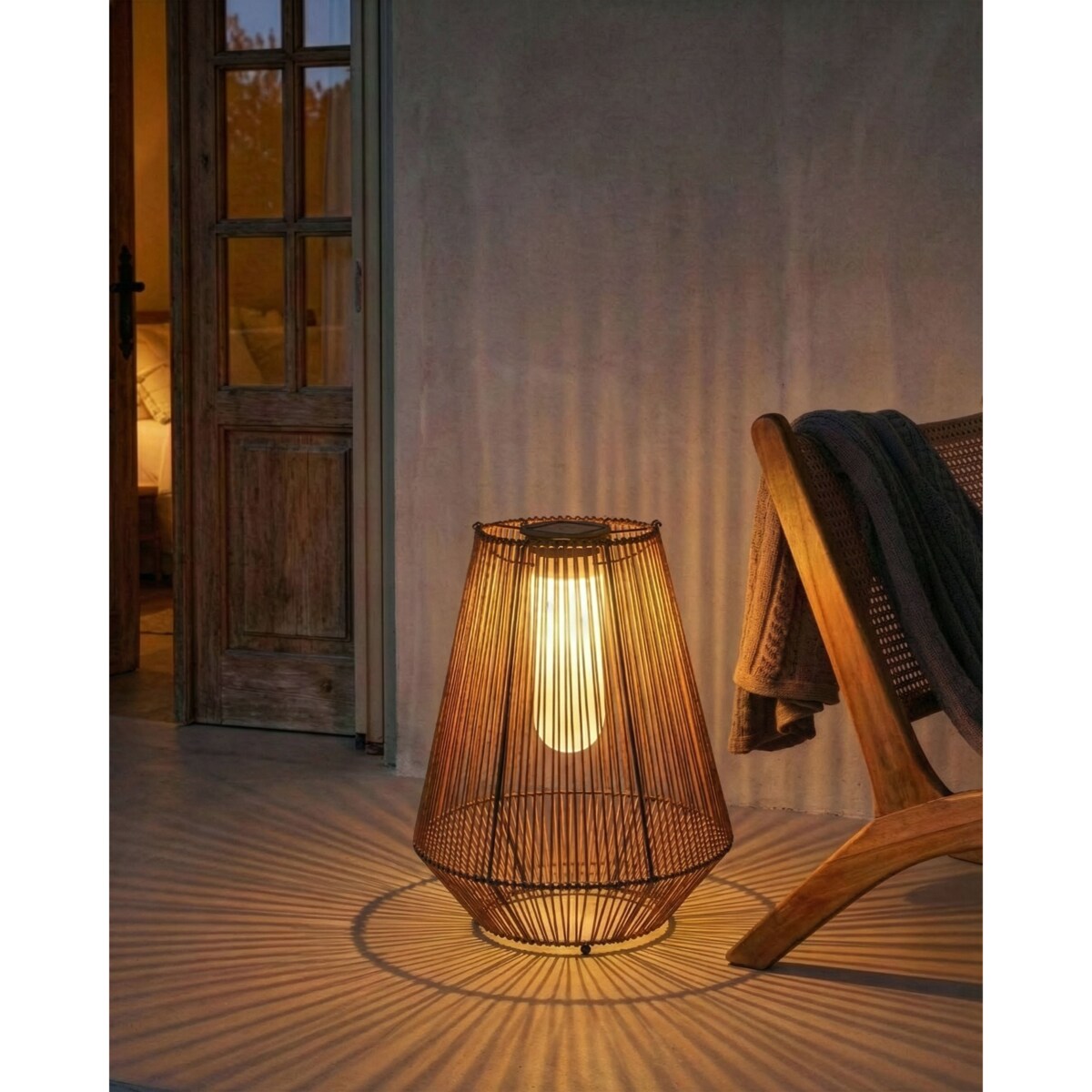 Lampion solarny LUSWISHI 68 cm Naturalny