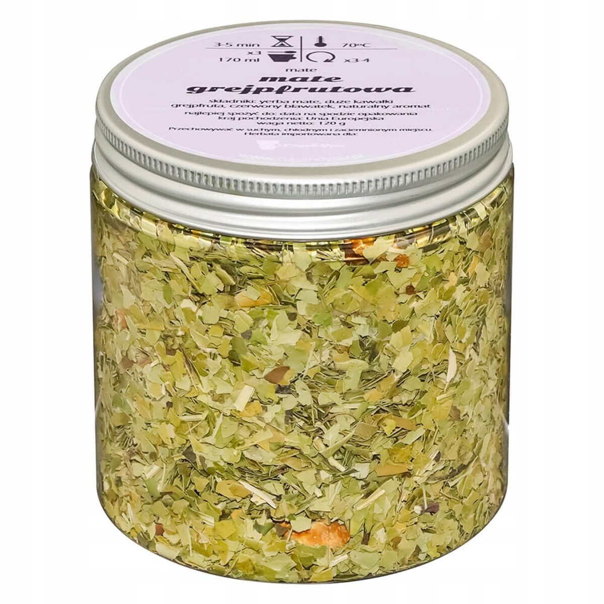 Herbata YERBA MATE GREJPFRUTOWA o smaku pobudzającego grejpfruta PREMIUM - herbata liściasta sypana mieszanka napar susz - gotowa na prezent upominek