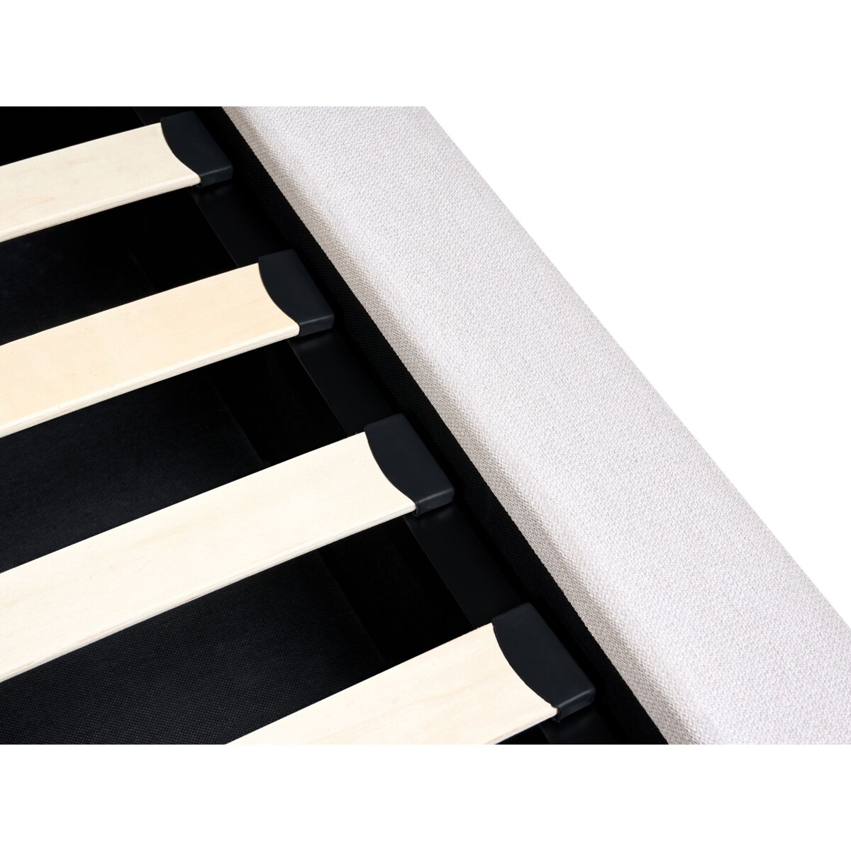 Łóżko z pojemnikiem BASTON 160 x 200 cm Złamana biel