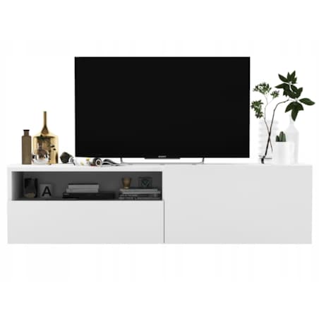 Wisząca Szafka RTV Komoda Loft Biały MAT szuflada 120 cm