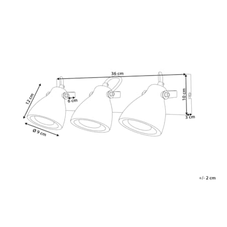 Lampa ścienna 3-punktowa betonowa szara MISTAGO
