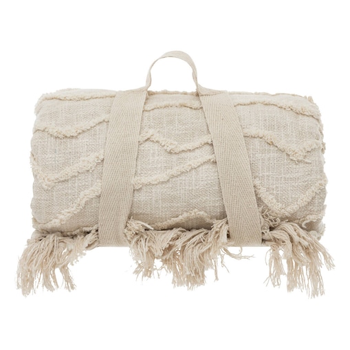 Bawełniana narzuta na łóżko DAISE, beżowa, 240 x 260 cm