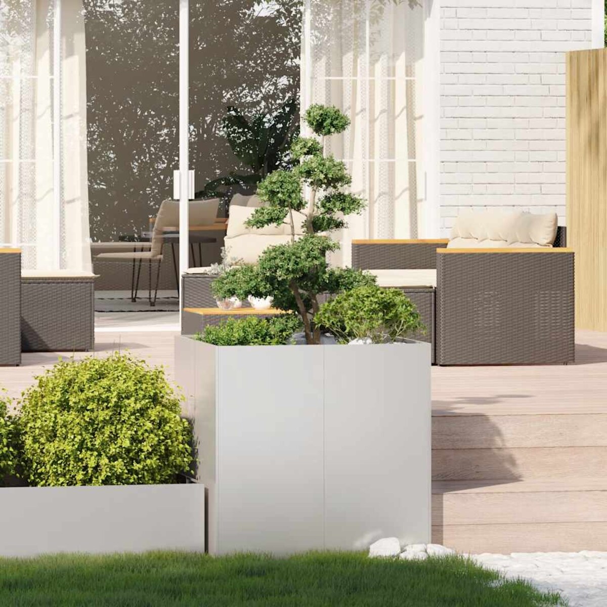 vidaXL Doniczka 80x80x80 cm Stal nierdzewna