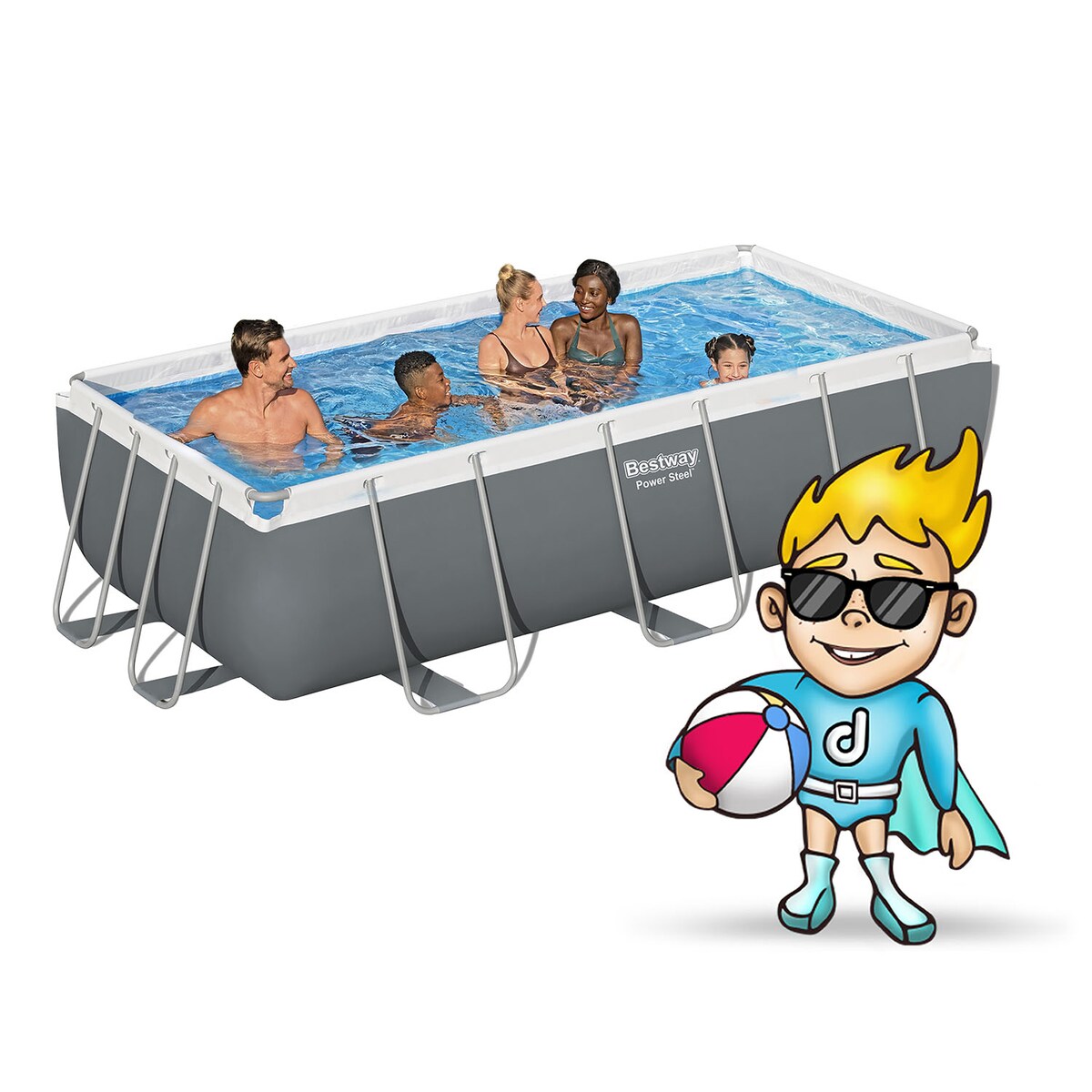 Basen ogrodowy stelażowy pompa piaskowa 404x201x100cm Bestway zestaw 17w1