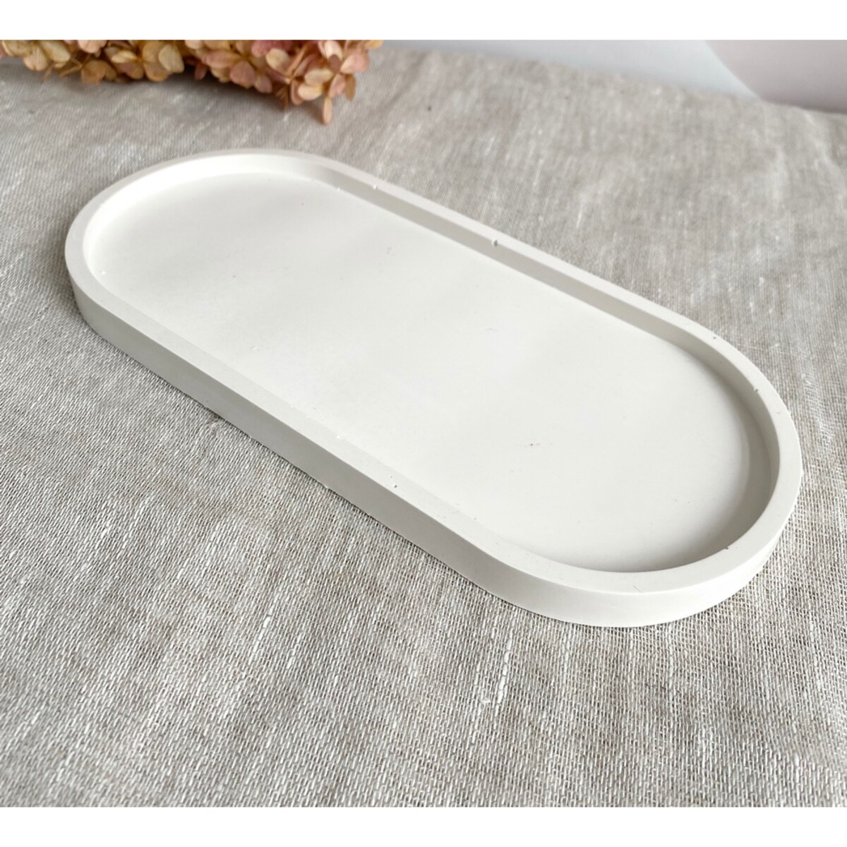 Podstawka/ taca do świec dekoracyjna z gipsu 230x100mm