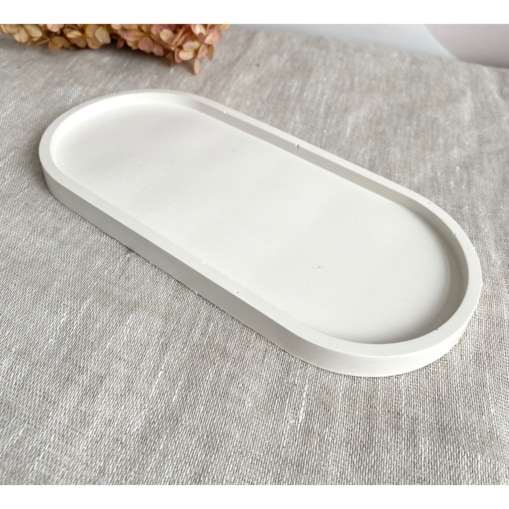 Podstawka/ taca do świec dekoracyjna z gipsu 230x100mm