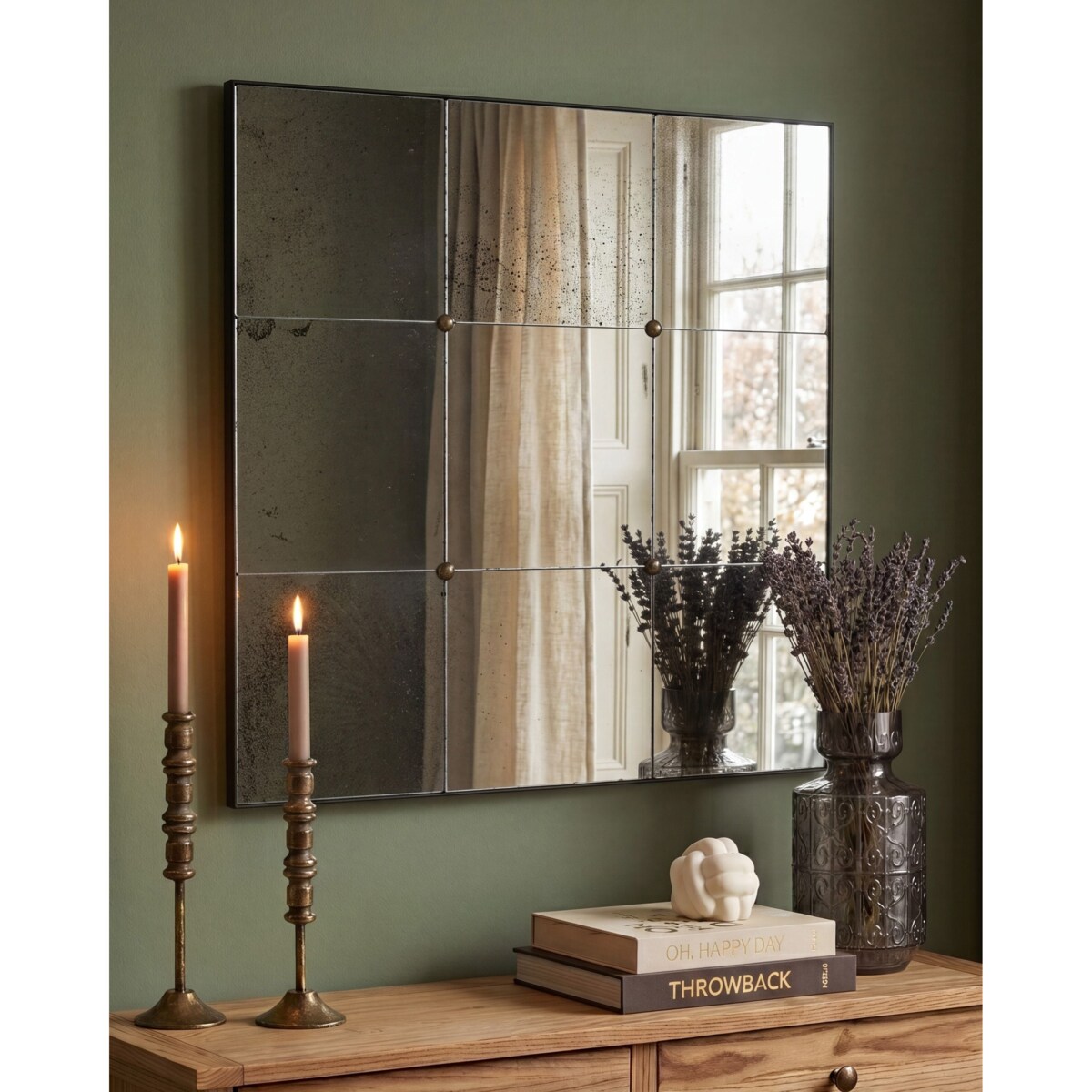 Lustro ścienne RIMONT 80 cm 80 cm Szkło Czarny